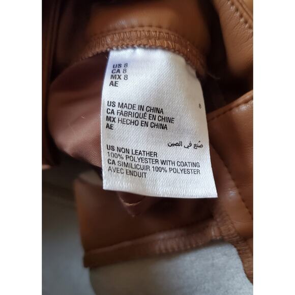 INC International Concepts Womens Brown Straight Leg Faux Leather Pants Size 8 - Picture 4 of 9